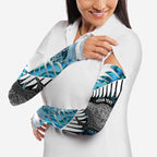 New Zealand Silver Fern Curling Personalised Arm Sleeves Aotearoa Kiwi Ponga Paua Shell Version - Aussie Hoodie