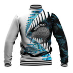 New Zealand Silver Fern Curling Personalised Baseball Jacket Aotearoa Kiwi Ponga Paua Shell Version - Aussie Hoodie