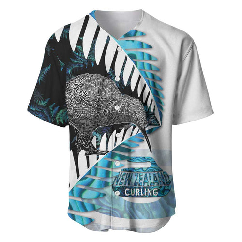 New Zealand Silver Fern Curling Personalised Baseball Jersey Aotearoa Kiwi Ponga Paua Shell Version - Aussie Hoodie