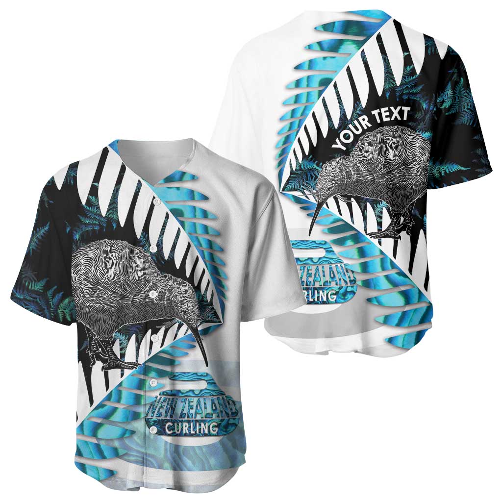New Zealand Silver Fern Curling Personalised Baseball Jersey Aotearoa Kiwi Ponga Paua Shell Version - Aussie Hoodie