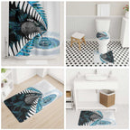 New Zealand Silver Fern Curling Personalised Bathroom Set Aotearoa Kiwi Ponga Paua Shell Version - Aussie Hoodie