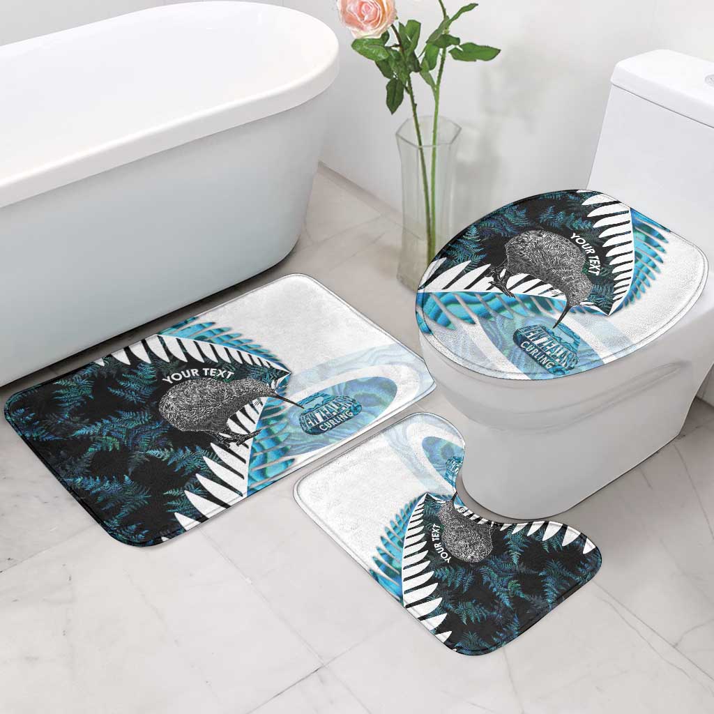 New Zealand Silver Fern Curling Personalised Bathroom Set Aotearoa Kiwi Ponga Paua Shell Version - Aussie Hoodie