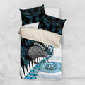 New Zealand Silver Fern Curling Personalised Bedding Set Aotearoa Kiwi Ponga Paua Shell Version - Aussie Hoodie