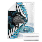 New Zealand Silver Fern Curling Personalised Blanket Aotearoa Kiwi Ponga Paua Shell Version - Aussie Hoodie