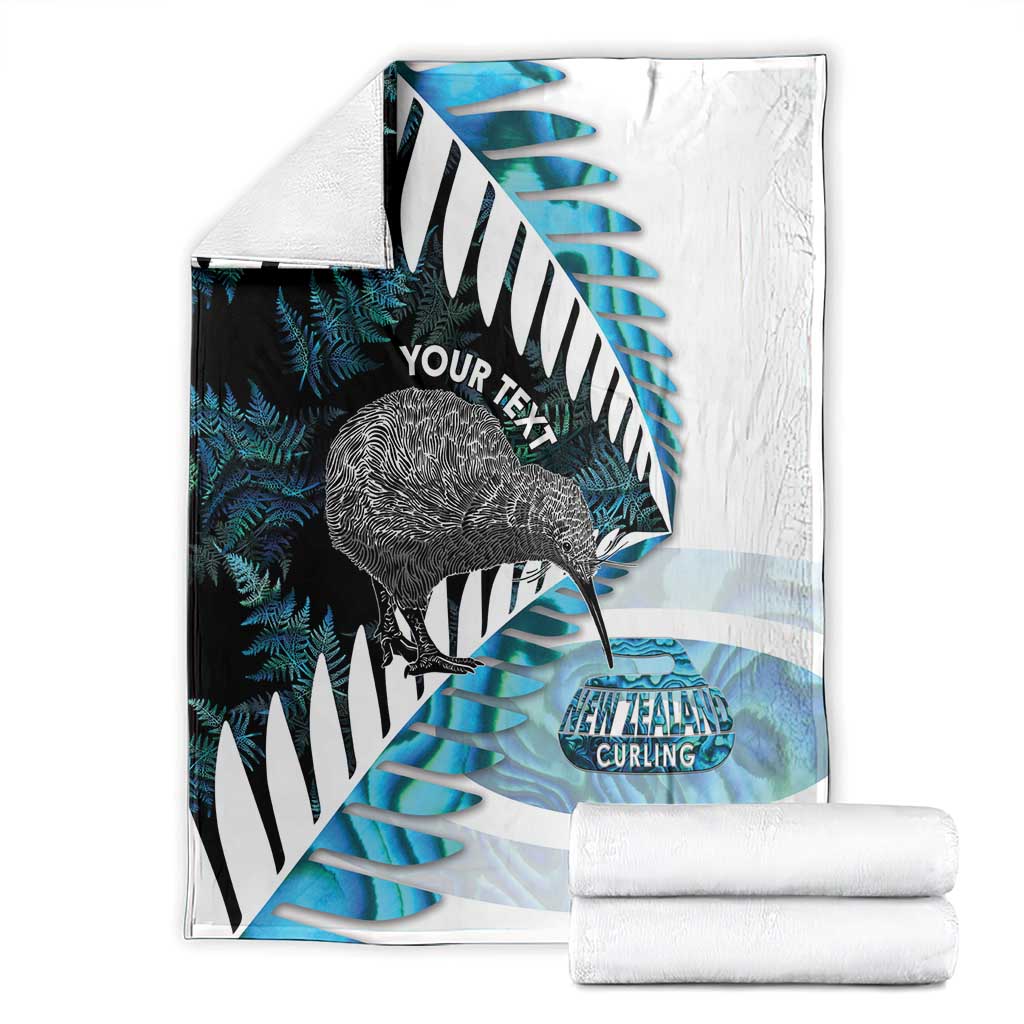 New Zealand Silver Fern Curling Personalised Blanket Aotearoa Kiwi Ponga Paua Shell Version - Aussie Hoodie