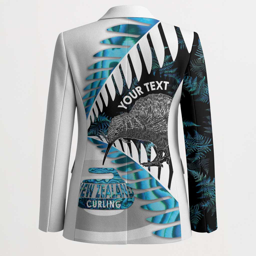 New Zealand Silver Fern Curling Personalised Blazer Aotearoa Kiwi Ponga Paua Shell Version - Aussie Hoodie