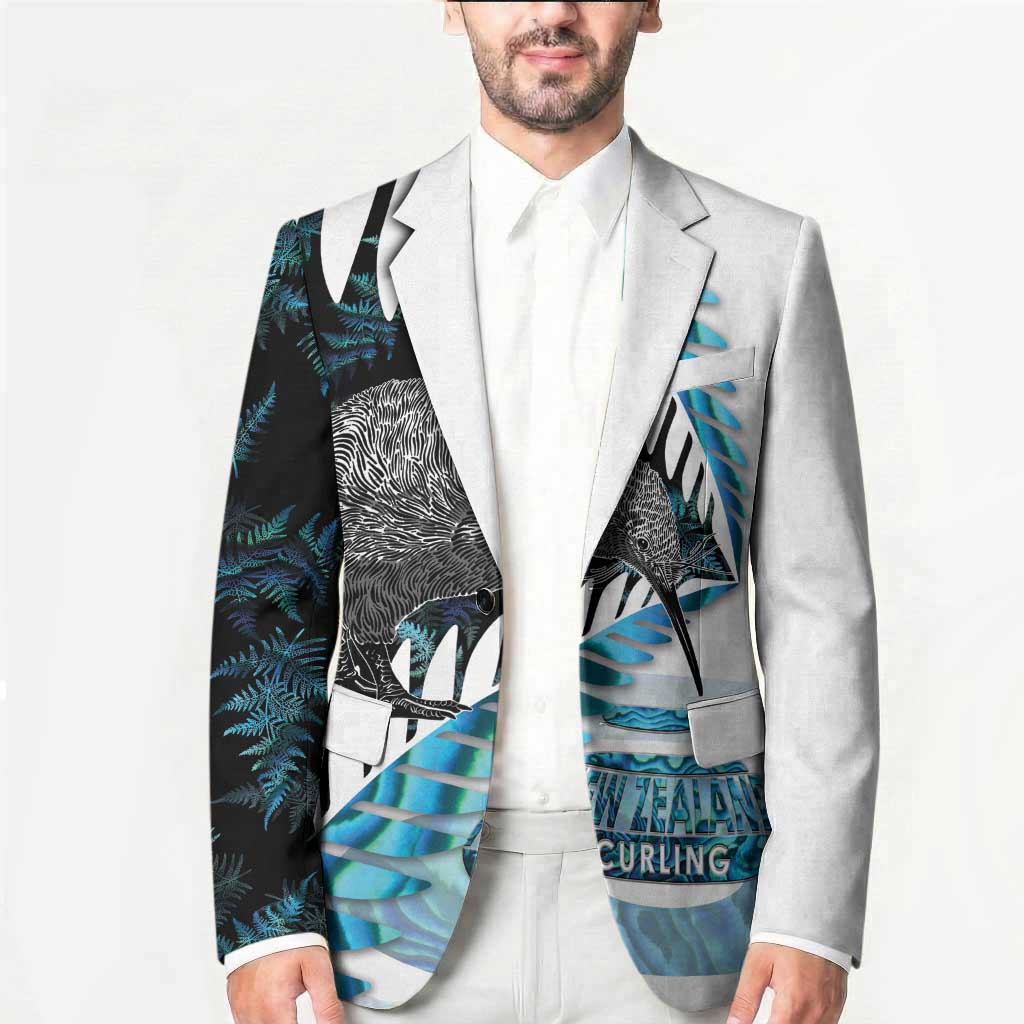 New Zealand Silver Fern Curling Personalised Blazer Aotearoa Kiwi Ponga Paua Shell Version - Aussie Hoodie