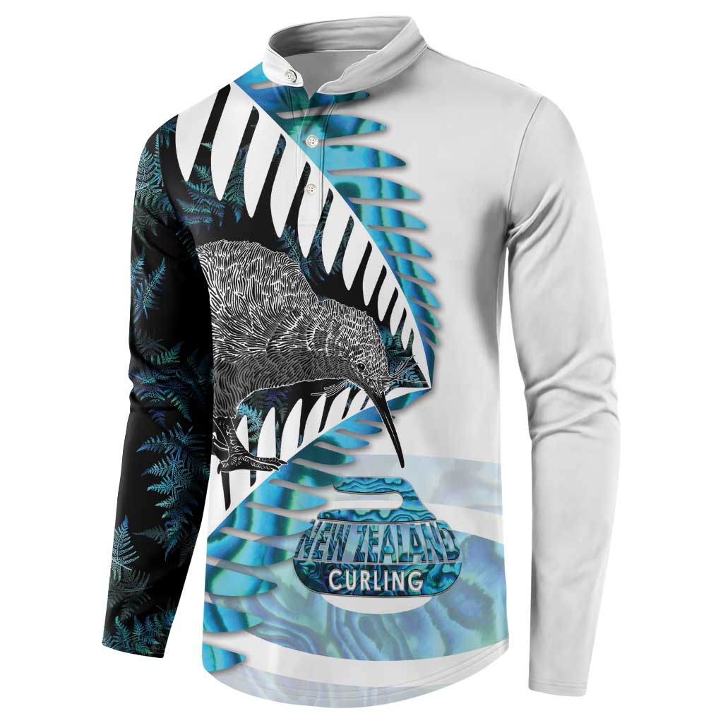 New Zealand Silver Fern Curling Personalised Button Sweatshirt Aotearoa Kiwi Ponga Paua Shell Version - Aussie Hoodie