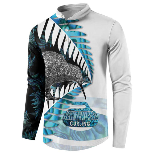 New Zealand Silver Fern Curling Personalised Button Sweatshirt Aotearoa Kiwi Ponga Paua Shell Version - Aussie Hoodie