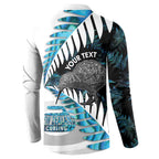 New Zealand Silver Fern Curling Personalised Button Sweatshirt Aotearoa Kiwi Ponga Paua Shell Version - Aussie Hoodie