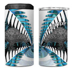 New Zealand Silver Fern Curling Personalised 4 in 1 Can Cooler Tumbler Aotearoa Kiwi Ponga Paua Shell Version - Aussie Hoodie