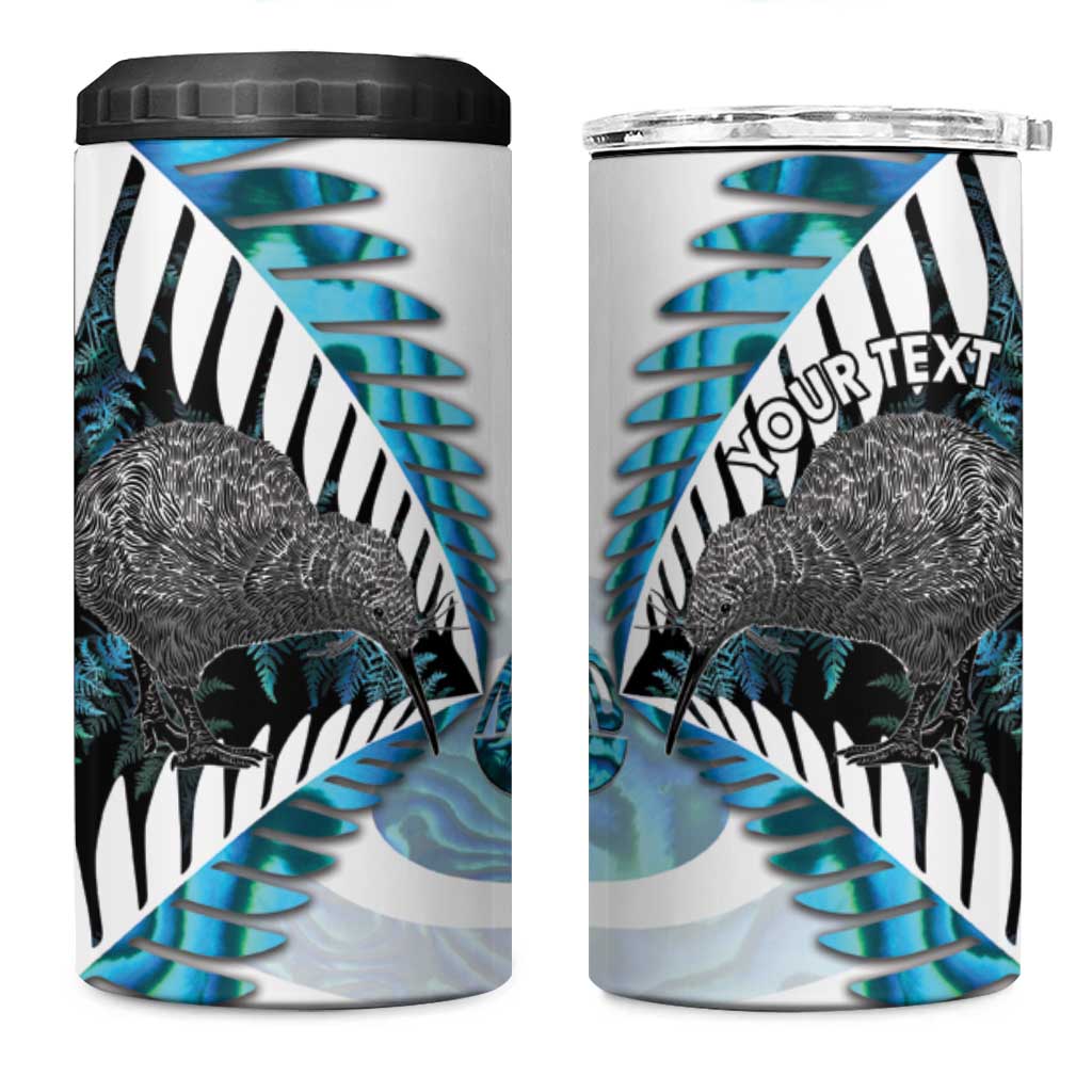 New Zealand Silver Fern Curling Personalised 4 in 1 Can Cooler Tumbler Aotearoa Kiwi Ponga Paua Shell Version - Aussie Hoodie