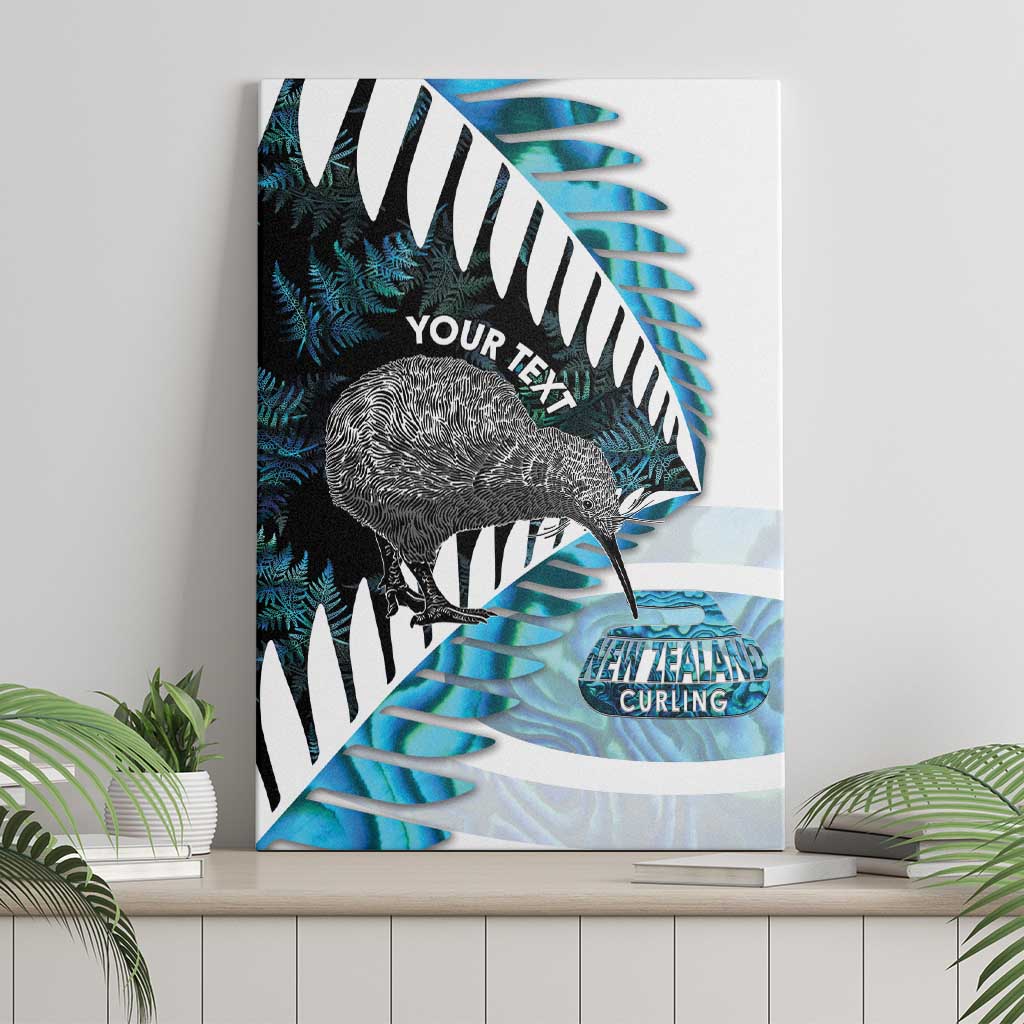 New Zealand Silver Fern Curling Personalised Canvas Wall Art Aotearoa Kiwi Ponga Paua Shell Version - Aussie Hoodie