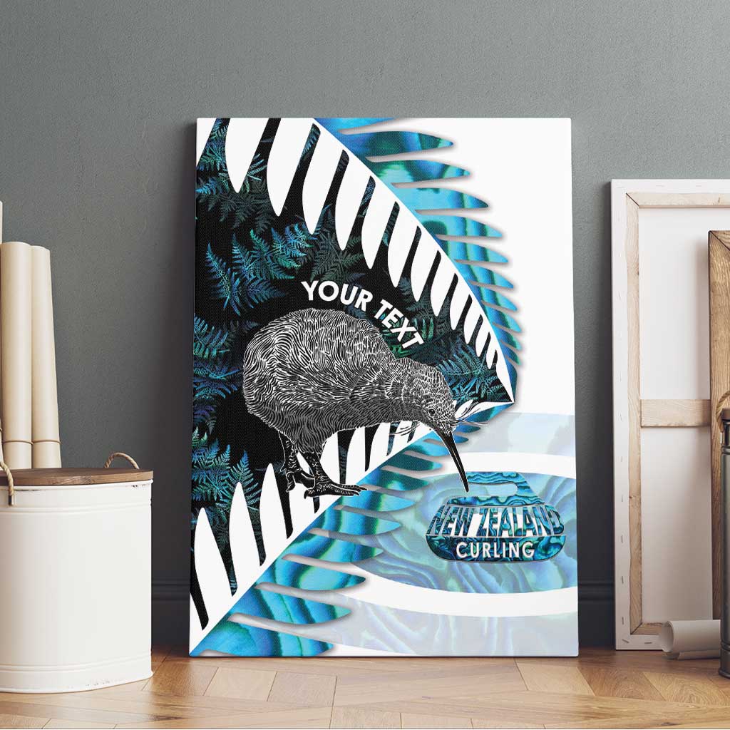 New Zealand Silver Fern Curling Personalised Canvas Wall Art Aotearoa Kiwi Ponga Paua Shell Version - Aussie Hoodie