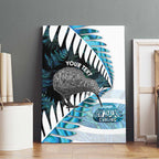 New Zealand Silver Fern Curling Personalised Canvas Wall Art Aotearoa Kiwi Ponga Paua Shell Version - Aussie Hoodie