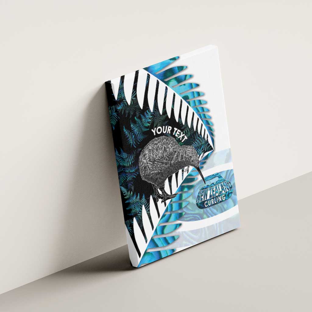 New Zealand Silver Fern Curling Personalised Canvas Wall Art Aotearoa Kiwi Ponga Paua Shell Version - Aussie Hoodie