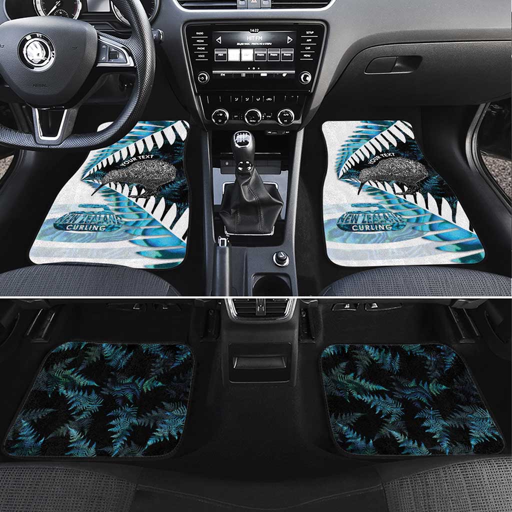 New Zealand Silver Fern Curling Personalised Car Mats Aotearoa Kiwi Ponga Paua Shell Version - Aussie Hoodie