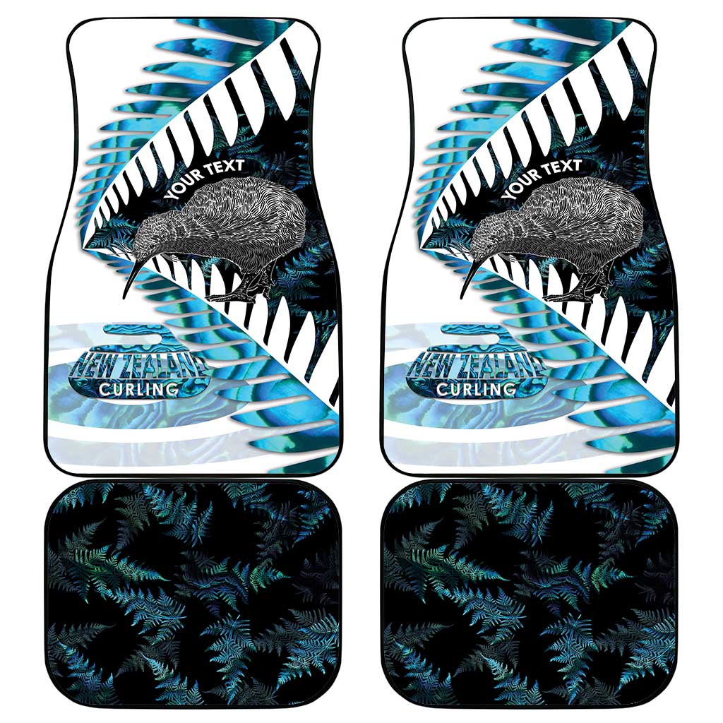 New Zealand Silver Fern Curling Personalised Car Mats Aotearoa Kiwi Ponga Paua Shell Version - Aussie Hoodie