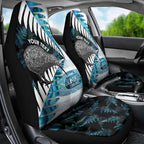 New Zealand Silver Fern Curling Personalised Car Seat Cover Aotearoa Kiwi Ponga Paua Shell Version - Aussie Hoodie