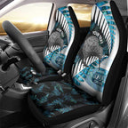 New Zealand Silver Fern Curling Personalised Car Seat Cover Aotearoa Kiwi Ponga Paua Shell Version - Aussie Hoodie
