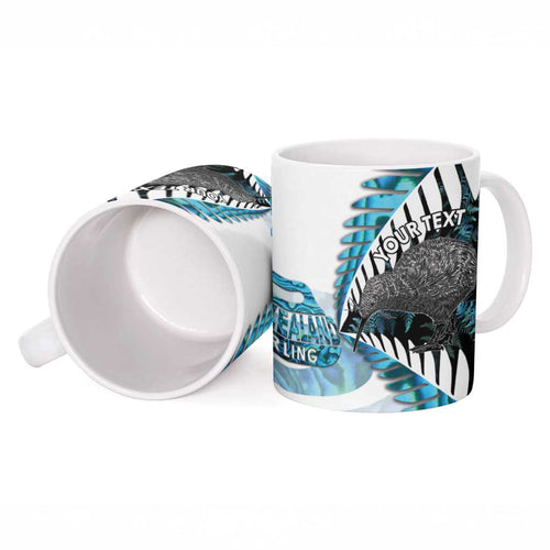 New Zealand Silver Fern Curling Personalised Ceramic Mug Aotearoa Kiwi Ponga Paua Shell Version - Aussie Hoodie