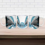 New Zealand Silver Fern Curling Personalised Ceramic Mug Aotearoa Kiwi Ponga Paua Shell Version - Aussie Hoodie