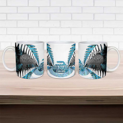 New Zealand Silver Fern Curling Personalised Ceramic Mug Aotearoa Kiwi Ponga Paua Shell Version - Aussie Hoodie
