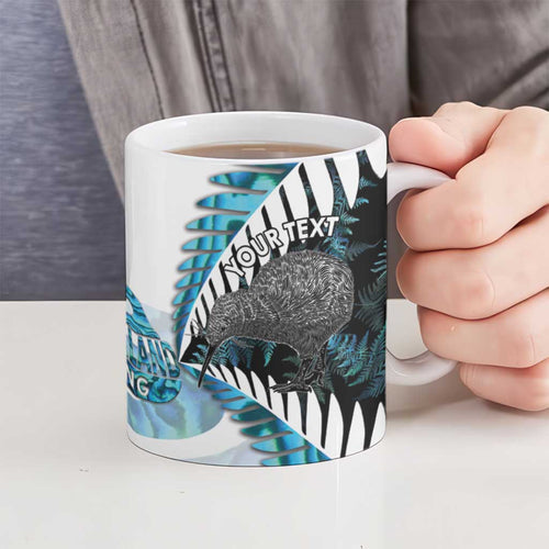 New Zealand Silver Fern Curling Personalised Ceramic Mug Aotearoa Kiwi Ponga Paua Shell Version - Aussie Hoodie