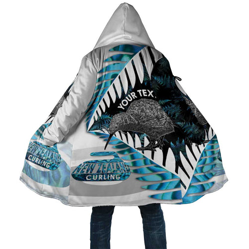 New Zealand Silver Fern Curling Personalised Cloak Aotearoa Kiwi Ponga Paua Shell Version - Aussie Hoodie