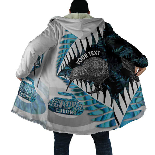 New Zealand Silver Fern Curling Personalised Cloak Aotearoa Kiwi Ponga Paua Shell Version - Aussie Hoodie