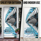 New Zealand Silver Fern Curling Personalised Door Cover Aotearoa Kiwi Ponga Paua Shell Version - Aussie Hoodie