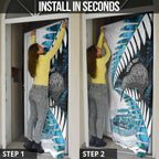 New Zealand Silver Fern Curling Personalised Door Cover Aotearoa Kiwi Ponga Paua Shell Version - Aussie Hoodie