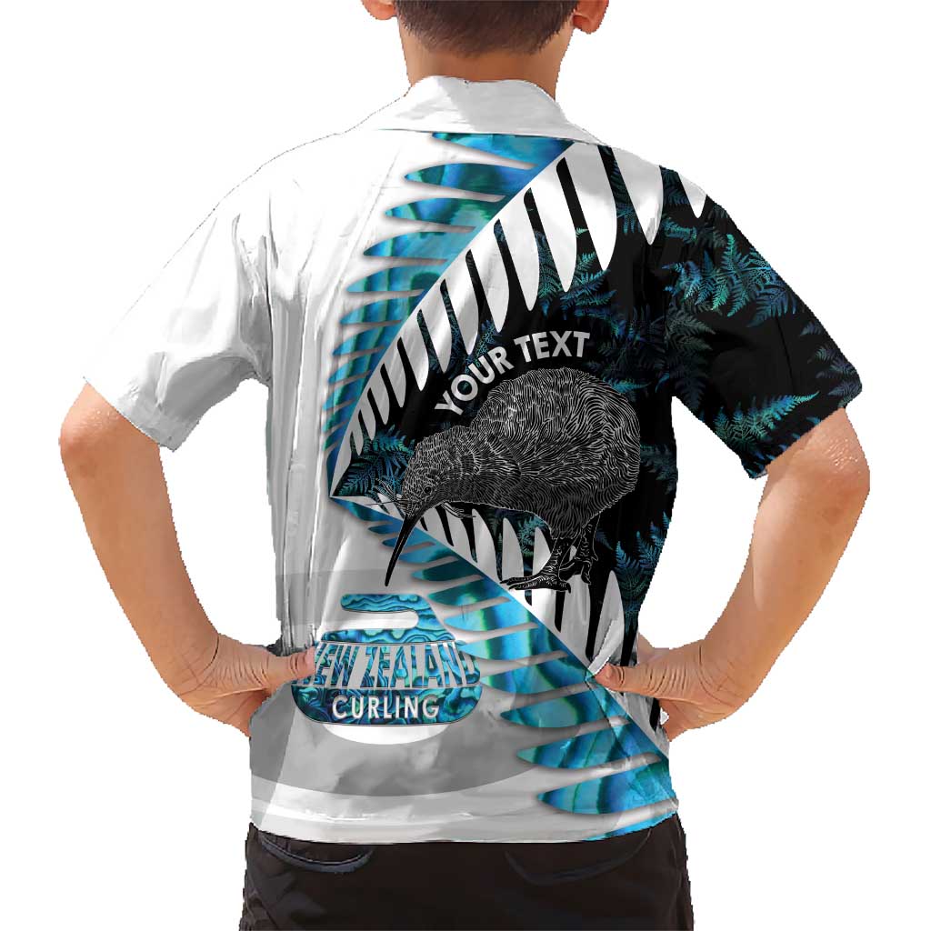 New Zealand Silver Fern Curling Personalised Family Matching Mermaid Dress and Hawaiian Shirt Aotearoa Kiwi Ponga Paua Shell Version - Aussie Hoodie
