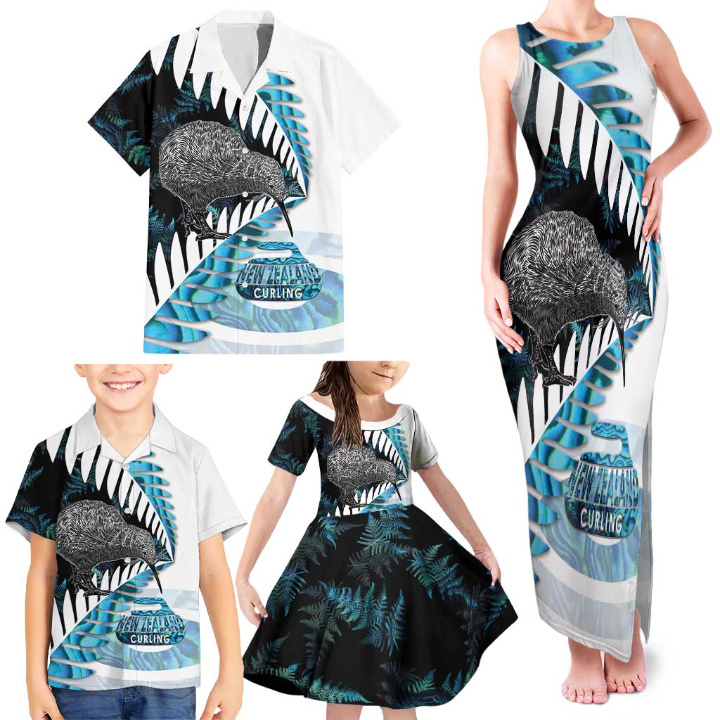 New Zealand Silver Fern Curling Personalised Family Matching Tank Maxi Dress and Hawaiian Shirt Aotearoa Kiwi Ponga Paua Shell Version - Aussie Hoodie