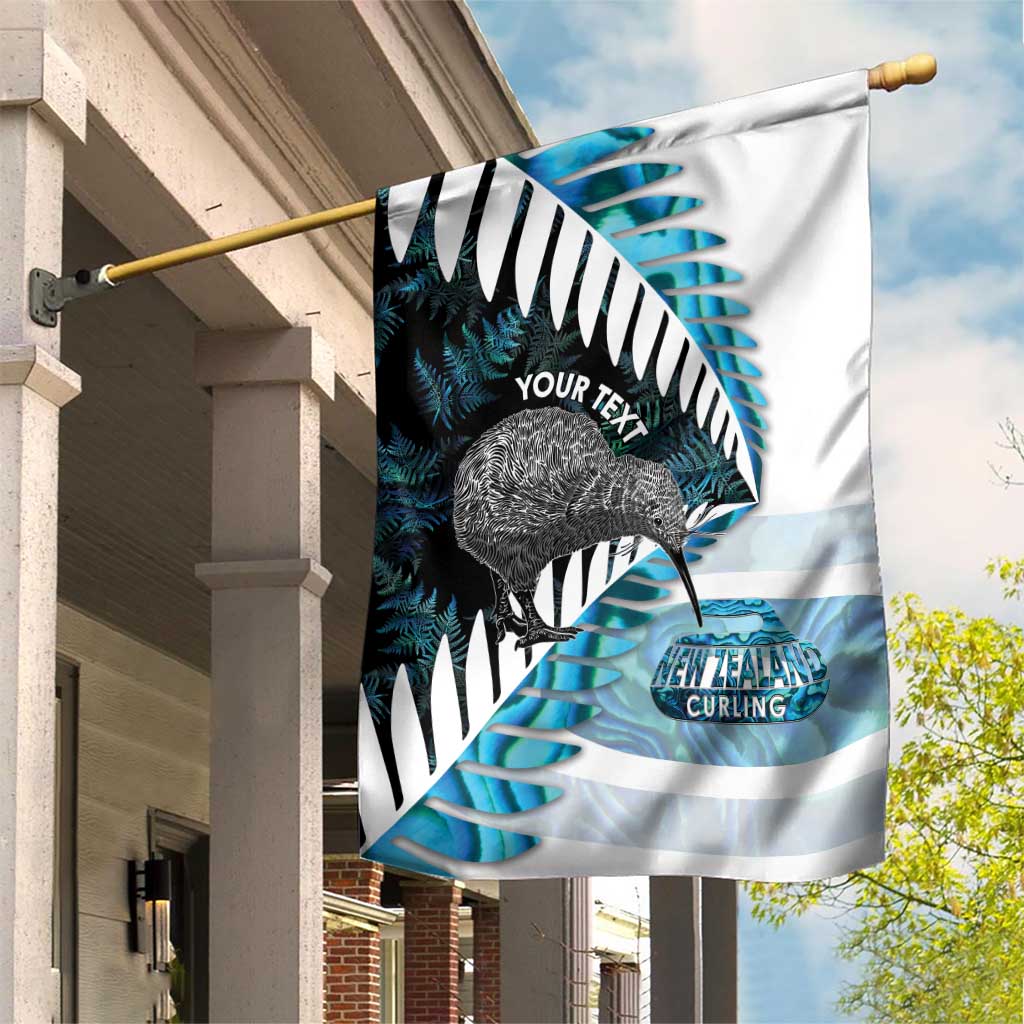 New Zealand Silver Fern Curling Personalised Garden Flag Aotearoa Kiwi Ponga Paua Shell Version - Aussie Hoodie