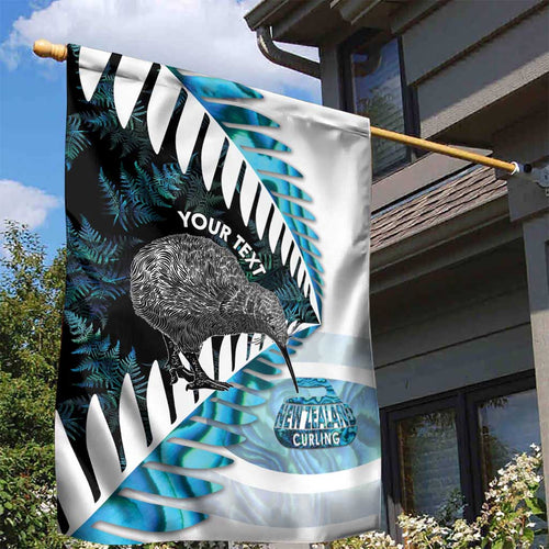 New Zealand Silver Fern Curling Personalised Garden Flag Aotearoa Kiwi Ponga Paua Shell Version - Aussie Hoodie