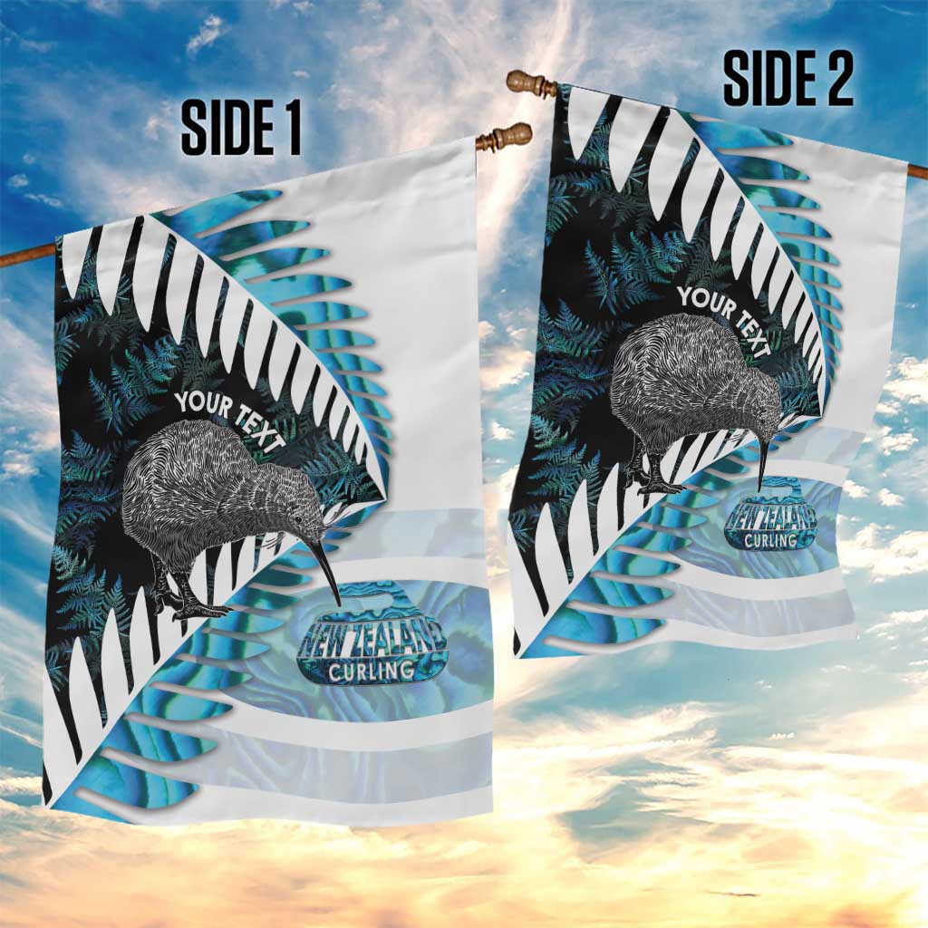 New Zealand Silver Fern Curling Personalised Garden Flag Aotearoa Kiwi Ponga Paua Shell Version - Aussie Hoodie