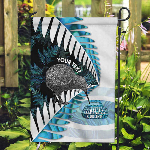 New Zealand Silver Fern Curling Personalised Garden Flag Aotearoa Kiwi Ponga Paua Shell Version - Aussie Hoodie