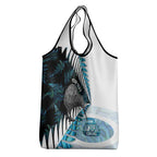 New Zealand Silver Fern Curling Personalised Grocery Bag Aotearoa Kiwi Ponga Paua Shell Version - Aussie Hoodie