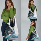New Zealand Silver Fern Curling Personalised Grocery Bag Aotearoa Kiwi Ponga Paua Shell Version - Aussie Hoodie