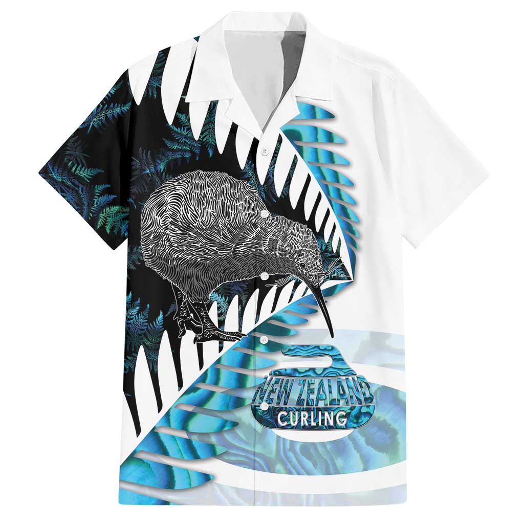 New Zealand Silver Fern Curling Personalised Hawaiian Shirt Aotearoa Kiwi Ponga Paua Shell Version - Aussie Hoodie