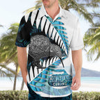 New Zealand Silver Fern Curling Personalised Hawaiian Shirt Aotearoa Kiwi Ponga Paua Shell Version - Aussie Hoodie