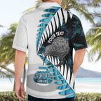 New Zealand Silver Fern Curling Personalised Hawaiian Shirt Aotearoa Kiwi Ponga Paua Shell Version - Aussie Hoodie
