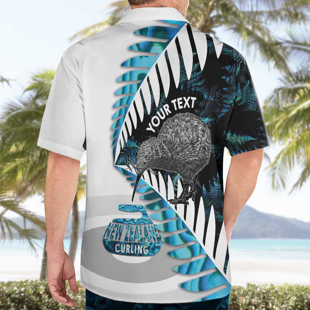 New Zealand Silver Fern Curling Personalised Hawaiian Shirt Aotearoa Kiwi Ponga Paua Shell Version - Aussie Hoodie