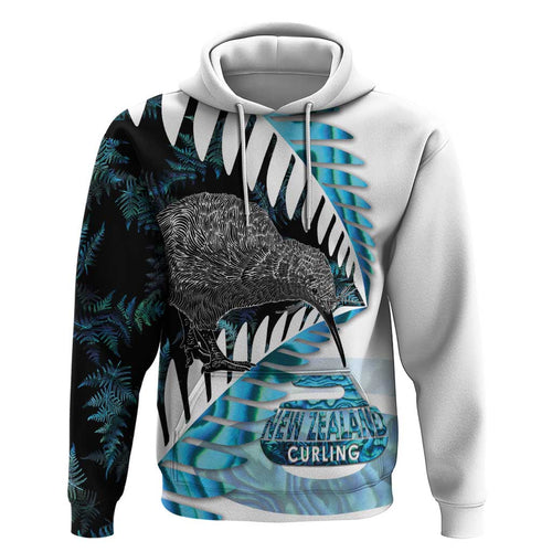 New Zealand Silver Fern Curling Personalised Hoodie Aotearoa Kiwi Ponga Paua Shell Version - Aussie Hoodie
