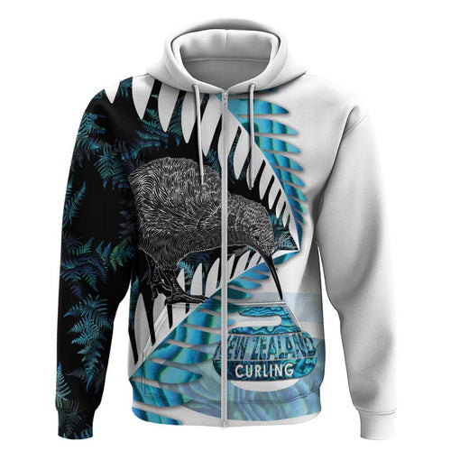 New Zealand Silver Fern Curling Personalised Hoodie Aotearoa Kiwi Ponga Paua Shell Version - Aussie Hoodie