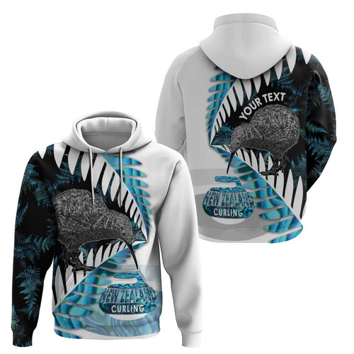 New Zealand Silver Fern Curling Personalised Hoodie Aotearoa Kiwi Ponga Paua Shell Version - Aussie Hoodie