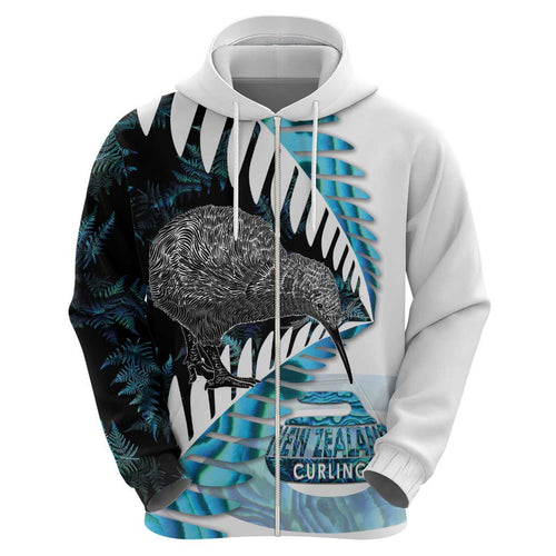 New Zealand Silver Fern Curling Personalised Hoodie Aotearoa Kiwi Ponga Paua Shell Version - Aussie Hoodie