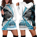 New Zealand Silver Fern Curling Personalised Hoodie Dress Aotearoa Kiwi Ponga Paua Shell Version - Aussie Hoodie