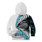 New Zealand Silver Fern Curling Personalised Kid Hoodie Aotearoa Kiwi Ponga Paua Shell Version - Aussie Hoodie